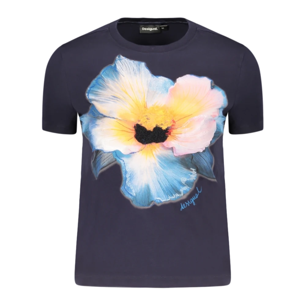 Desigual Vrouw Blauw Tops Dames, Xl, Stockholm T-Shirt Met Korte Mouwen
