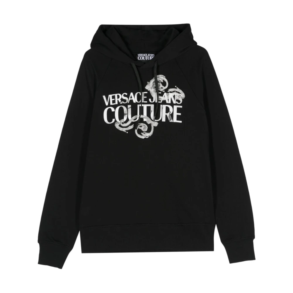 Versace Jeans Couture Zwarte Grafische Print Sweaters Black Heren