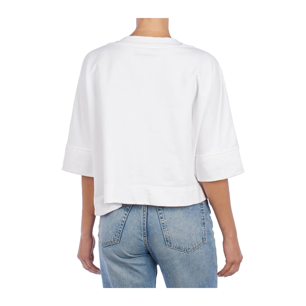 Emporio Armani Ronde hals Casual Sweatshirt White Dames