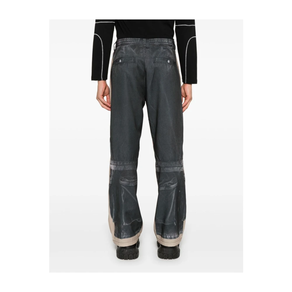 Diesel Twill Cargo Broek met Trompe l'oeil Print Black Heren