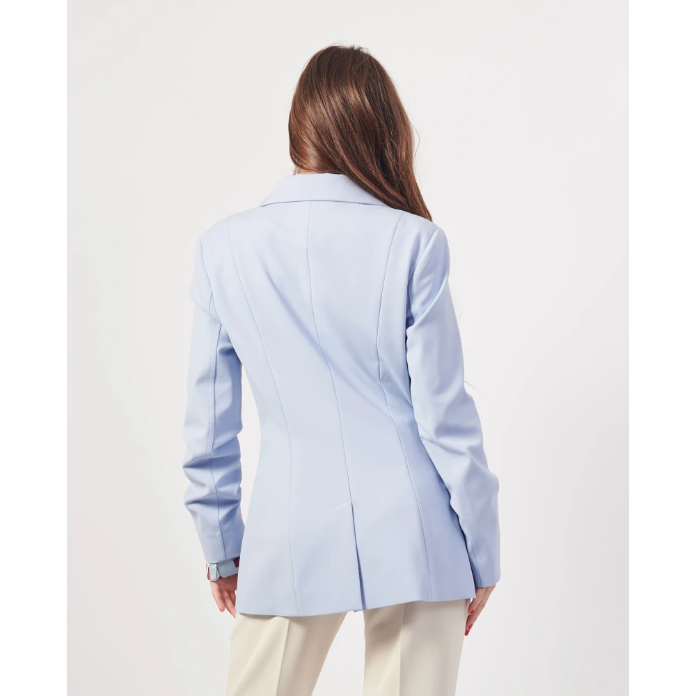 Guess Blauwe Crepe Blazer Jas Vrouwen Blue Dames