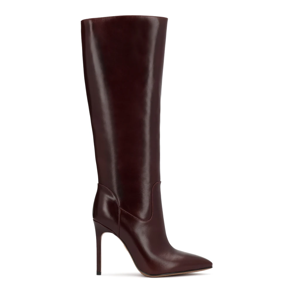 Kazar Bordeaux Leren Hoge Laarzen met Stiletto Hak