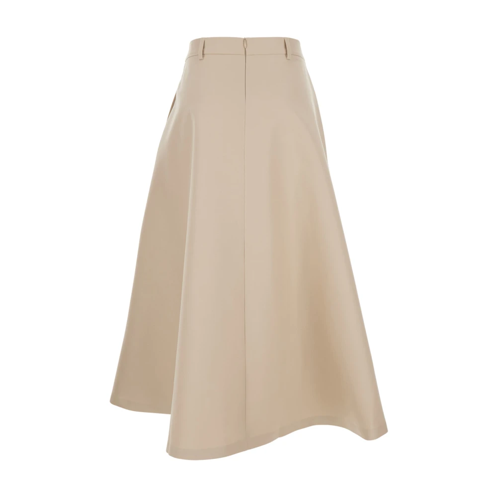 Róhe Beige Wijd Uitlopende A-Lijn Rok met Riem Beige Dames