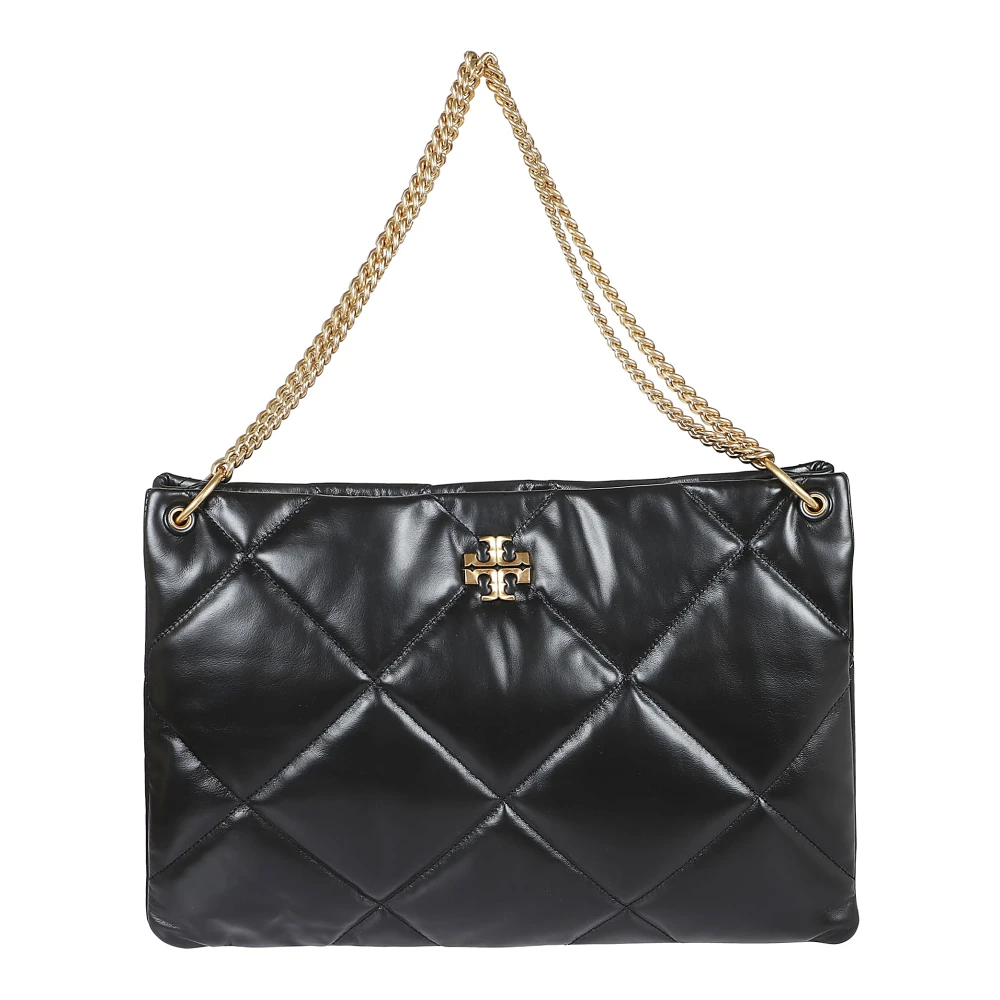 TORY BURCH Diamantgestikte leren crossbodytas Black Dames