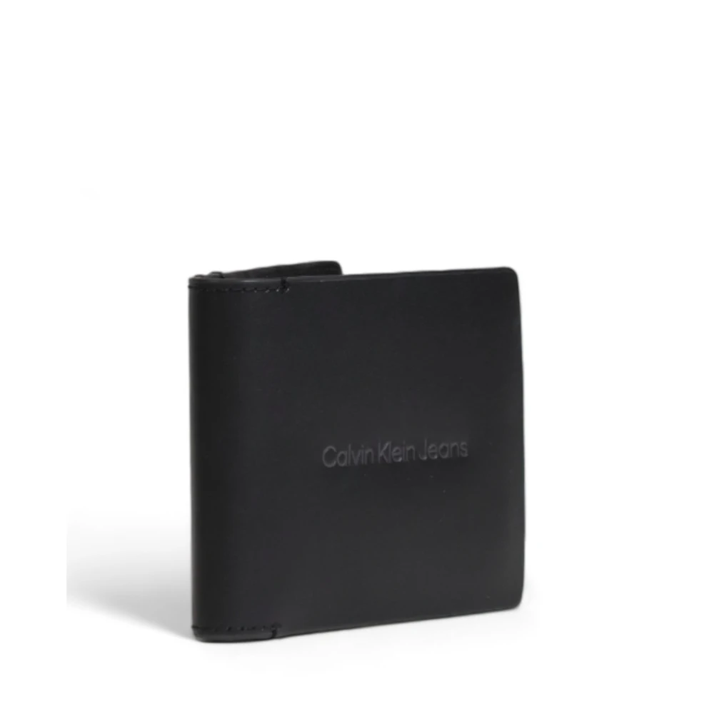 Calvin Klein Bedrukte leren portemonnee voor mannen Black Heren