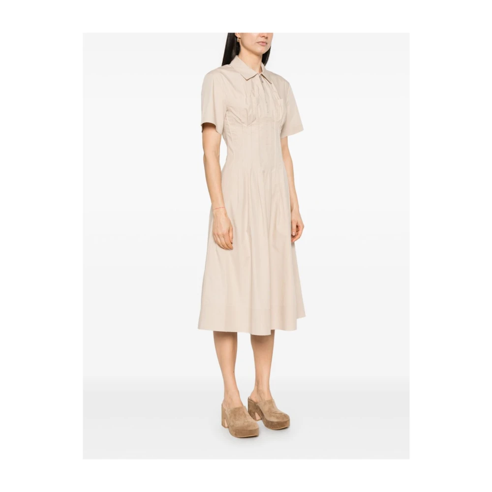 TORY BURCH Korte Mouw Rits Jurk Grijs Gray Dames