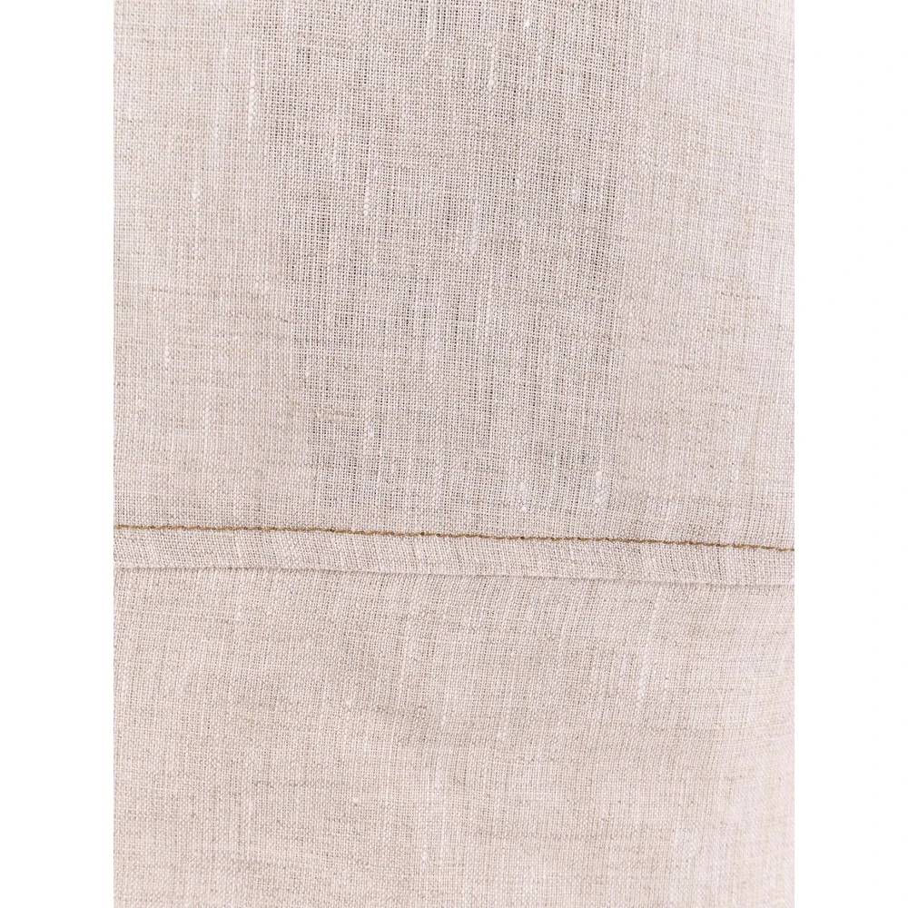 BRUNELLO CUCINELLI Linnen Broek met Monili Decoratie Beige Dames