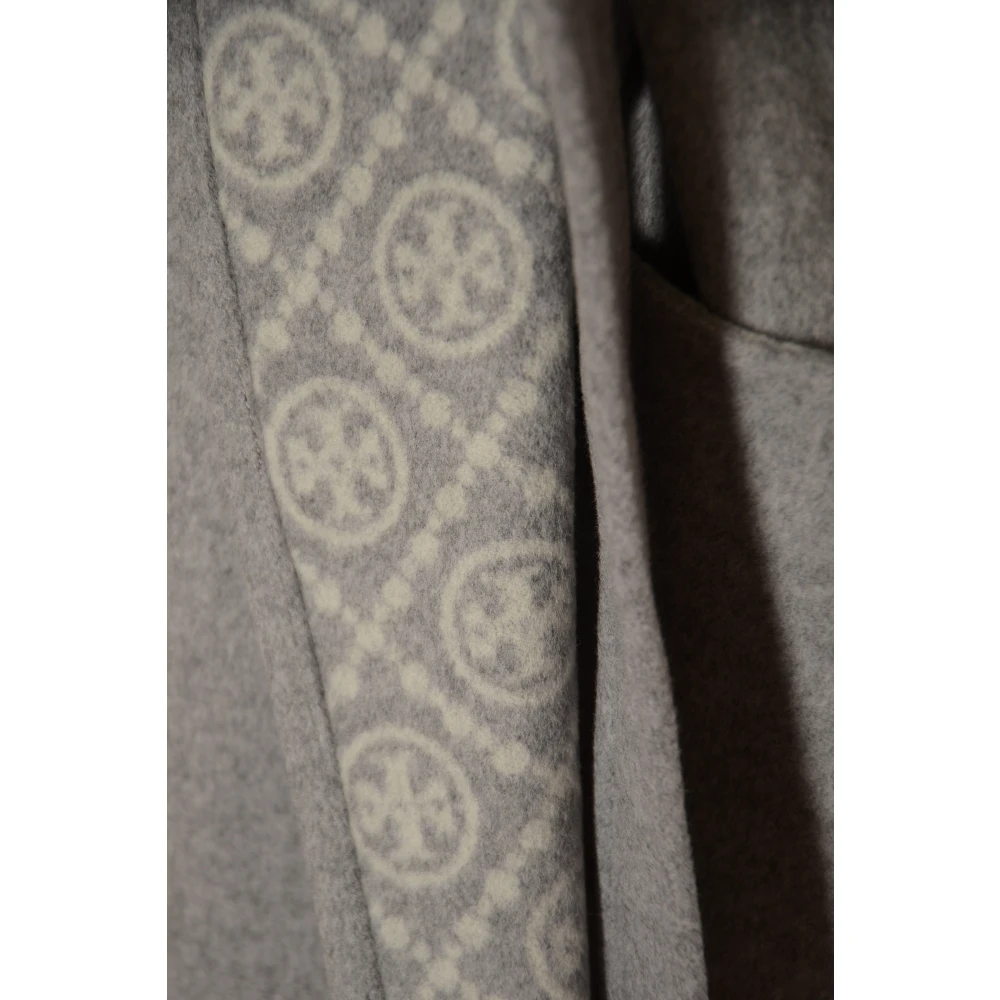 TORY BURCH Wollen jas met capuchon Gray Dames
