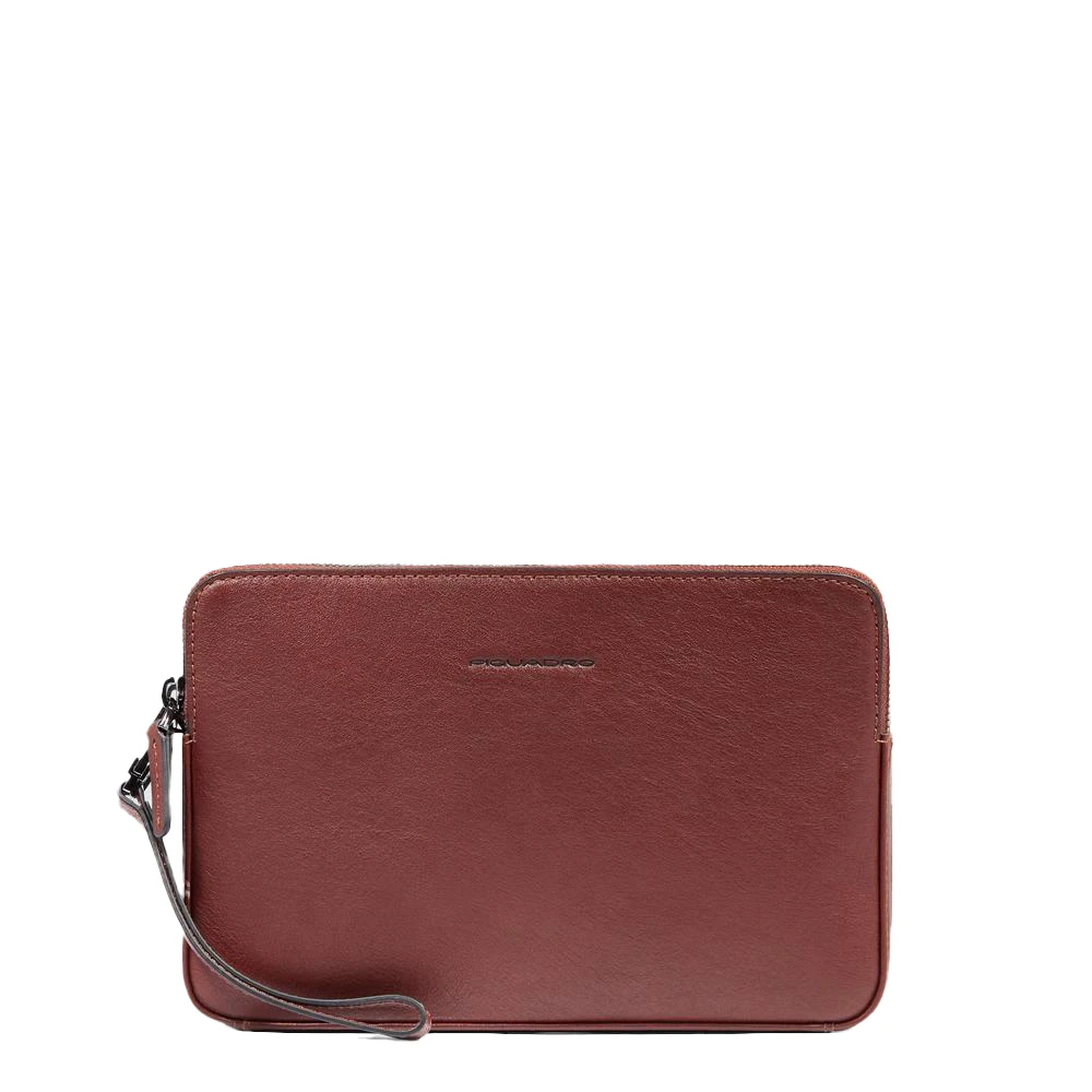 Piquadro Herren Braun Leder-Handgelenktasche