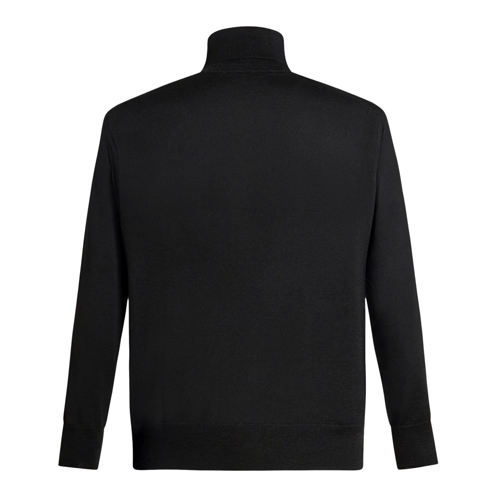 ETRO Zwarte wollen trui met col Black Heren