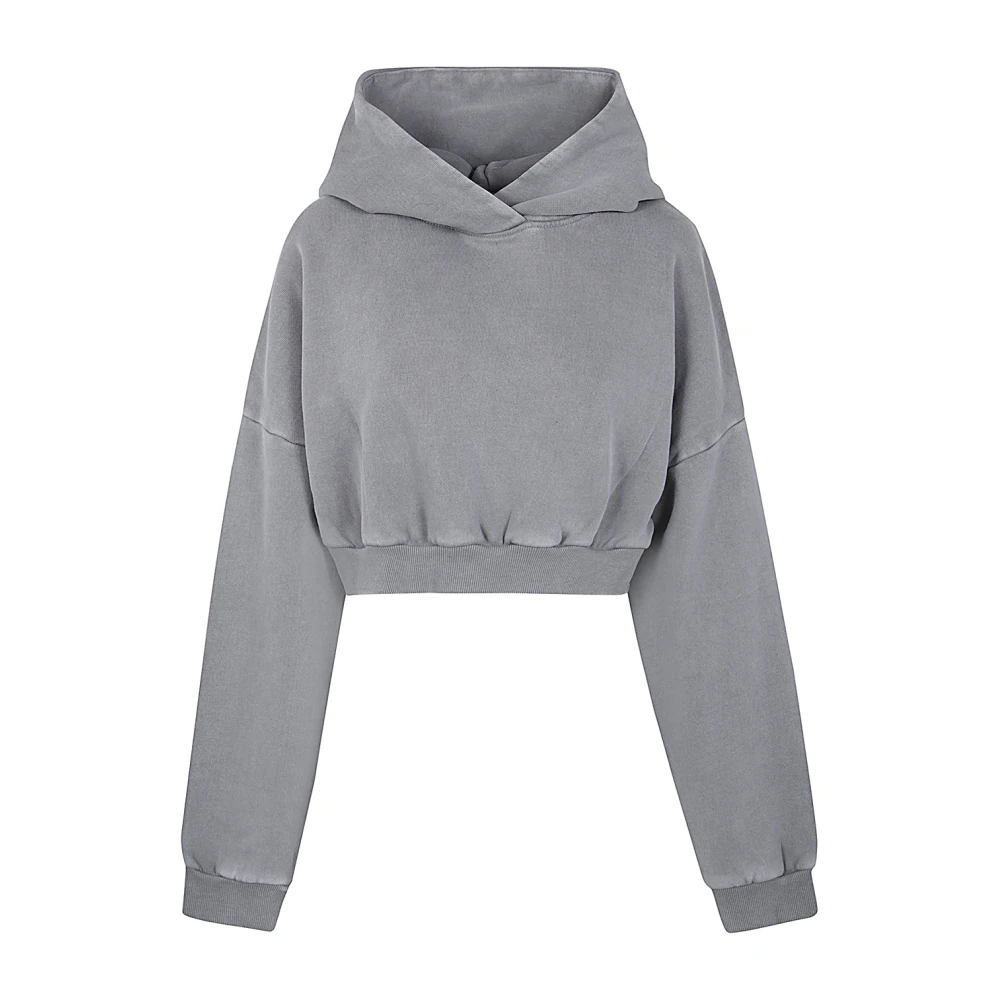 Entire Studios Rhino Cropped Heavy Hoodie Gray Dames
