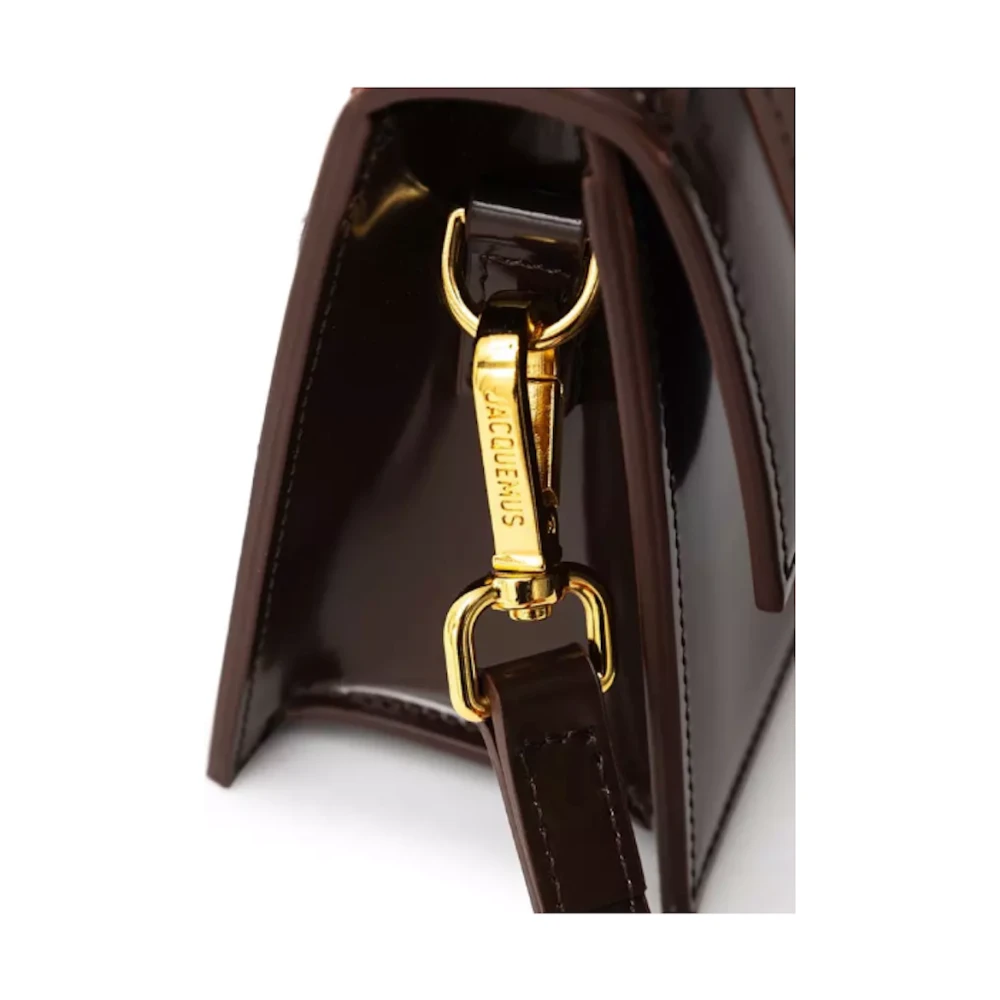 Jacquemus Bruine leren flap-tas met band Brown Dames