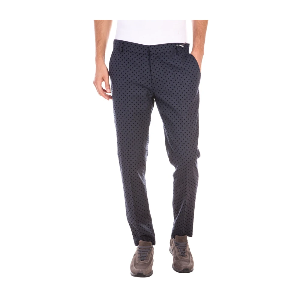 Daniele Alessandrini Men's Blue Pantalone Slimato 16 5 - Suit Trousers - L - Trousers