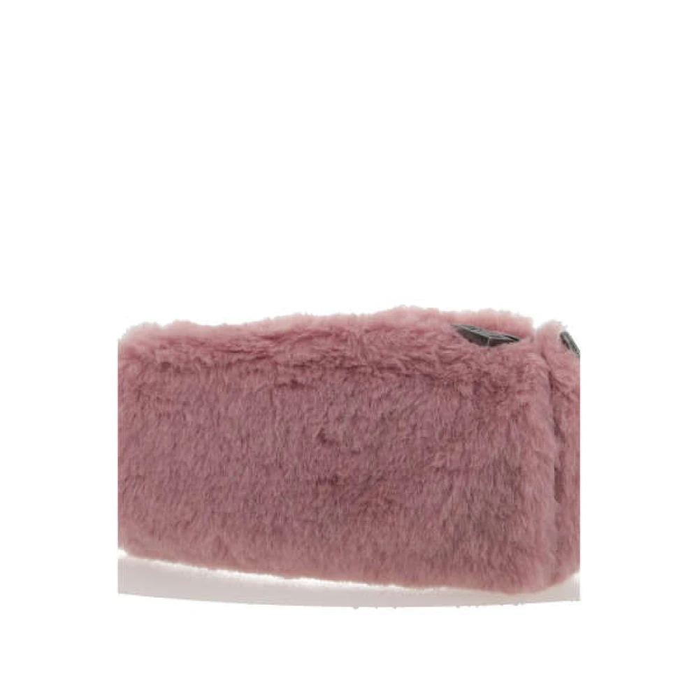 Max Mara Teddy Stoffen Schoudertas in Antiek Roze met Leren Afwerking Pink Dames