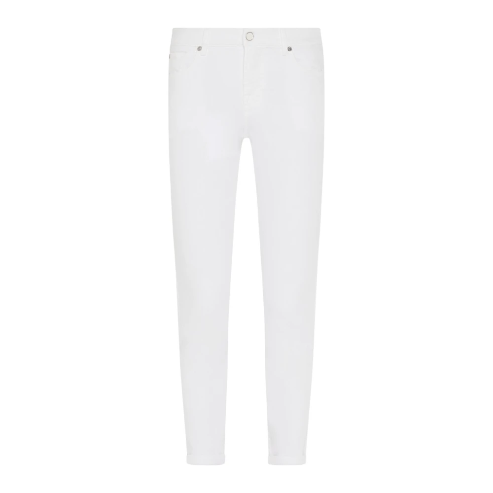 7 For All Mankind Cropped Jeans White Dames