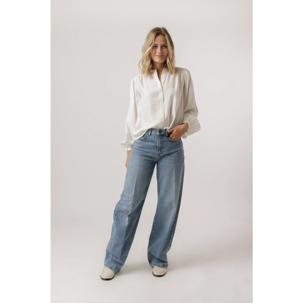 By-Bar Witte Off-Shoulder Puff Sleeve Blouse White Dames