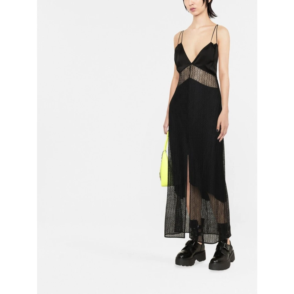 Givenchy 4G Motif Semi Sheer Maxi-jurk Black Dames