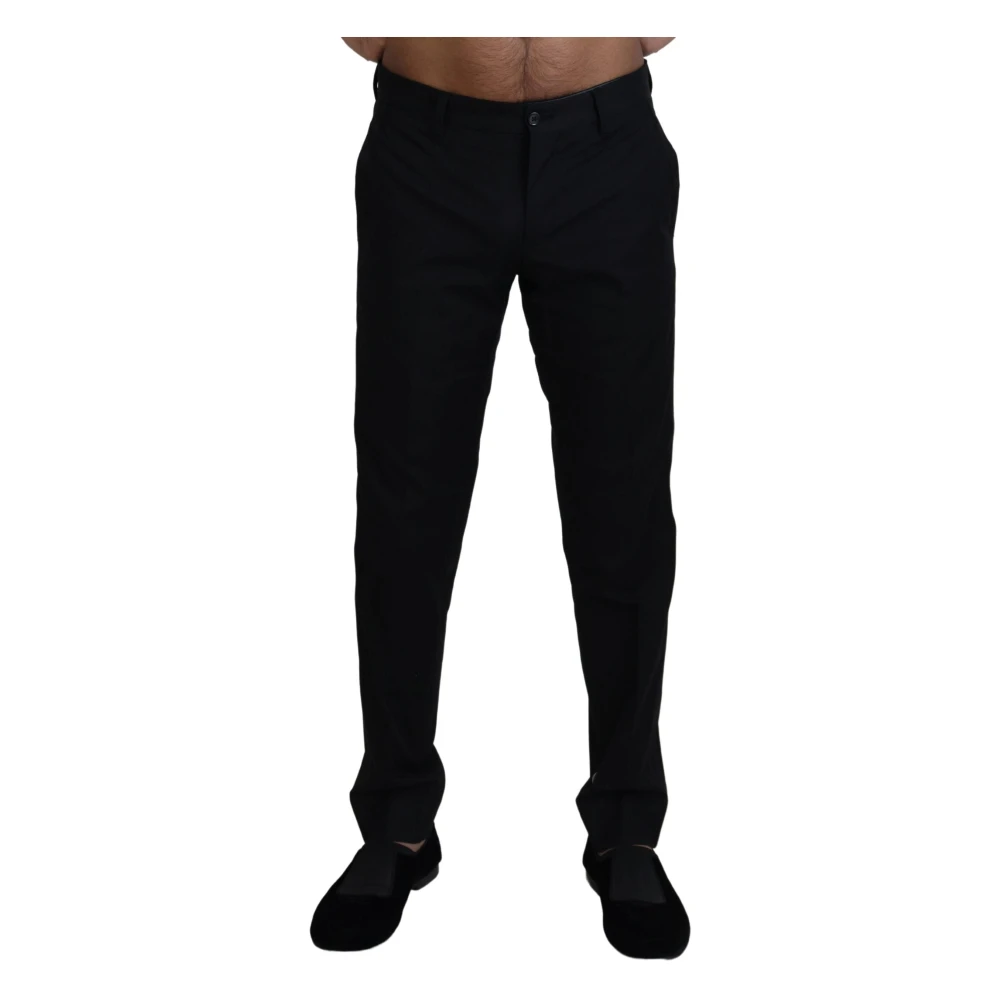 Dolce & Gabbana Men's Black Suit Trousers, S, Elegant Cotton Trousers