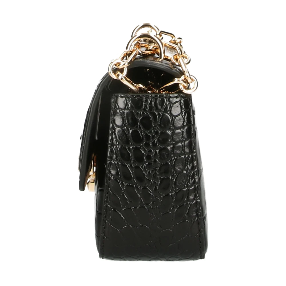 Michael Kors Zwarte leren schoudertas Magnetische sluiting Black Dames