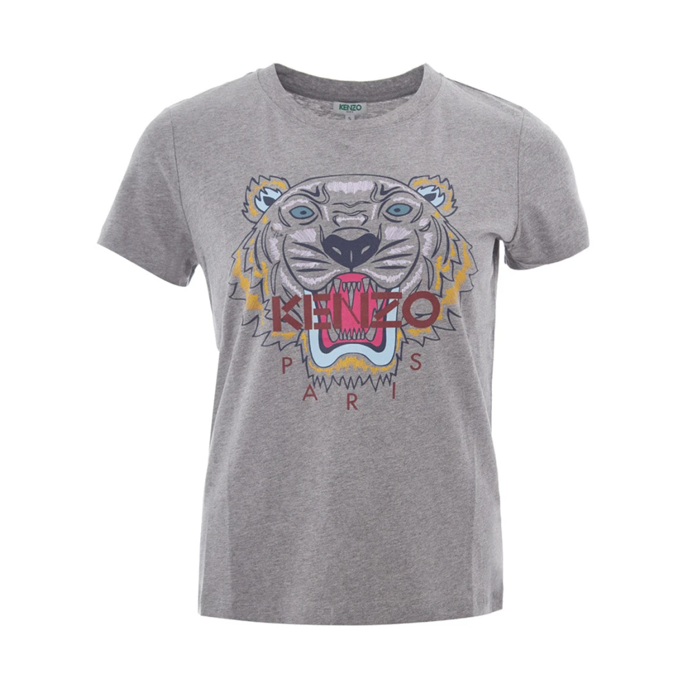 Kenzo Grijze Tiger Logo T-Shirt Gray Heren