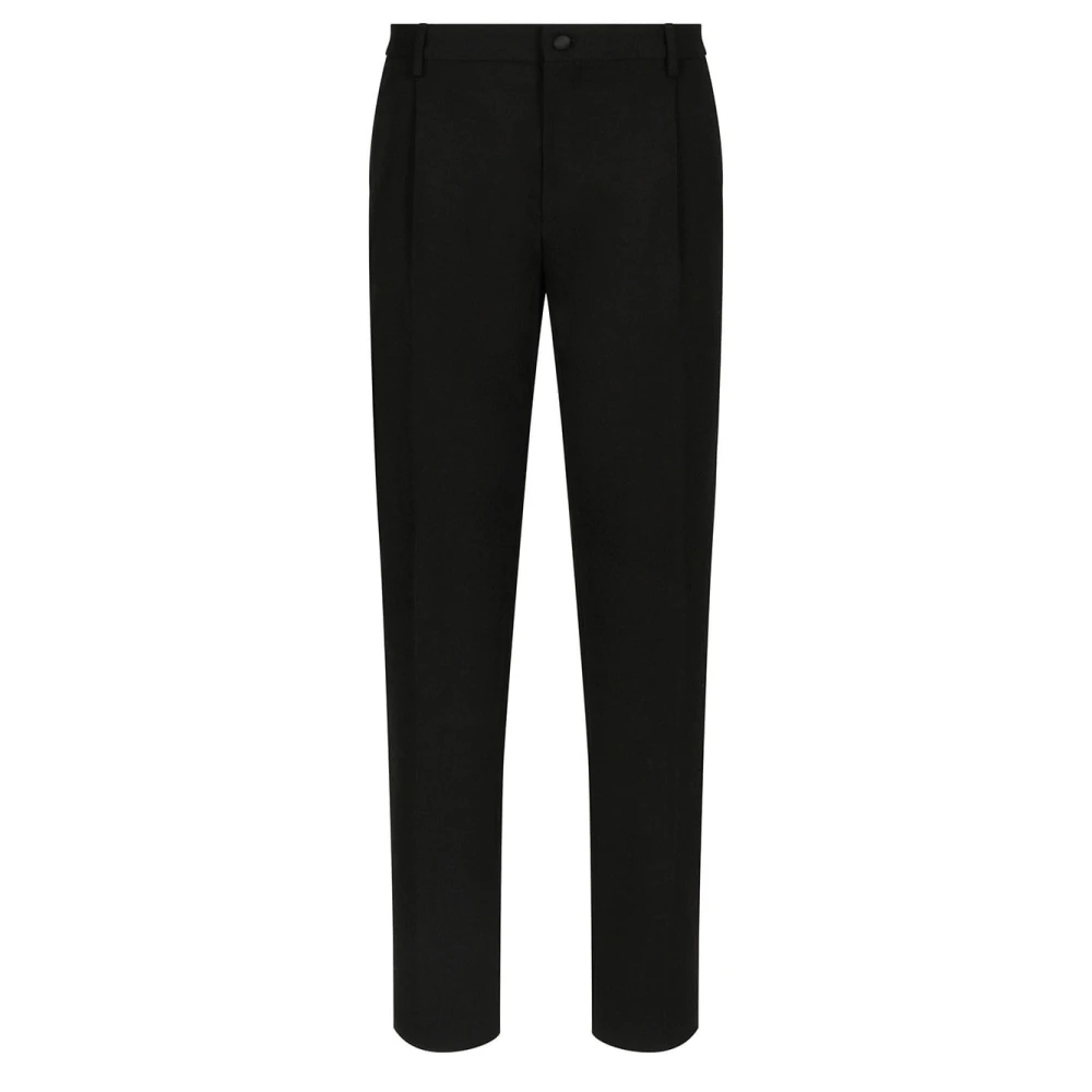 Dolce & Gabbana Men's Black Classic Gabardine Tuxedo Trousers - Suit Trousers - 3XL - Trousers