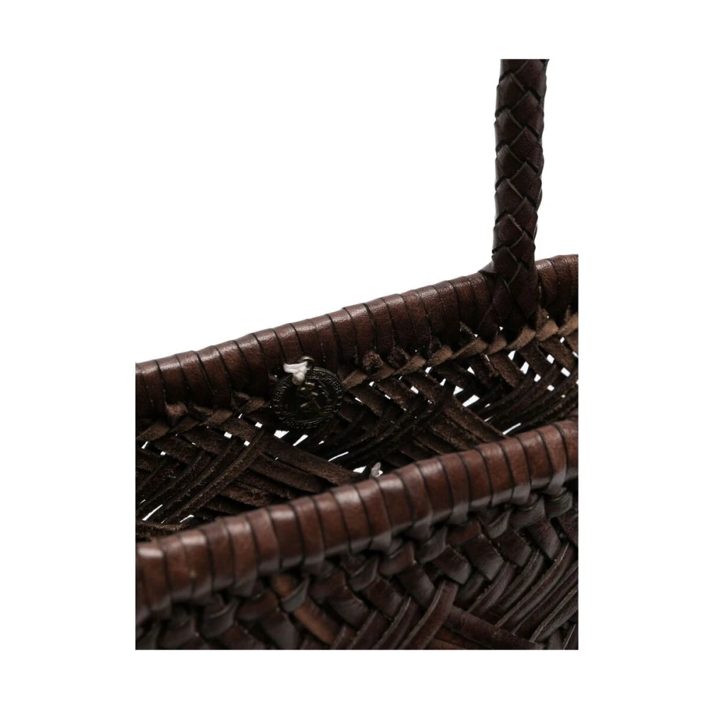 Dragon Diffusion Bruin Leren Geweven Tote Tas Brown Dames