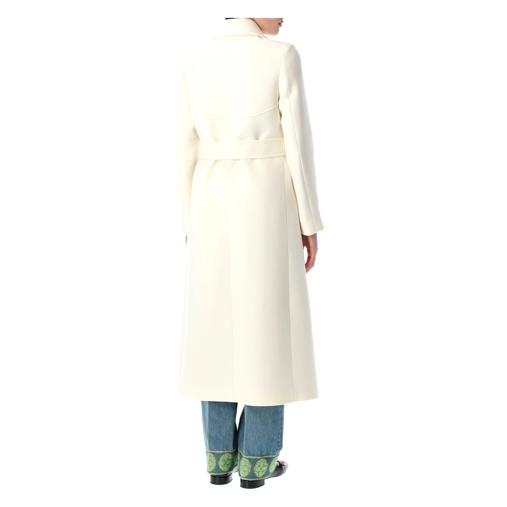 Valentino Garavani Metalen V Mantel met Gouden Detail White Dames
