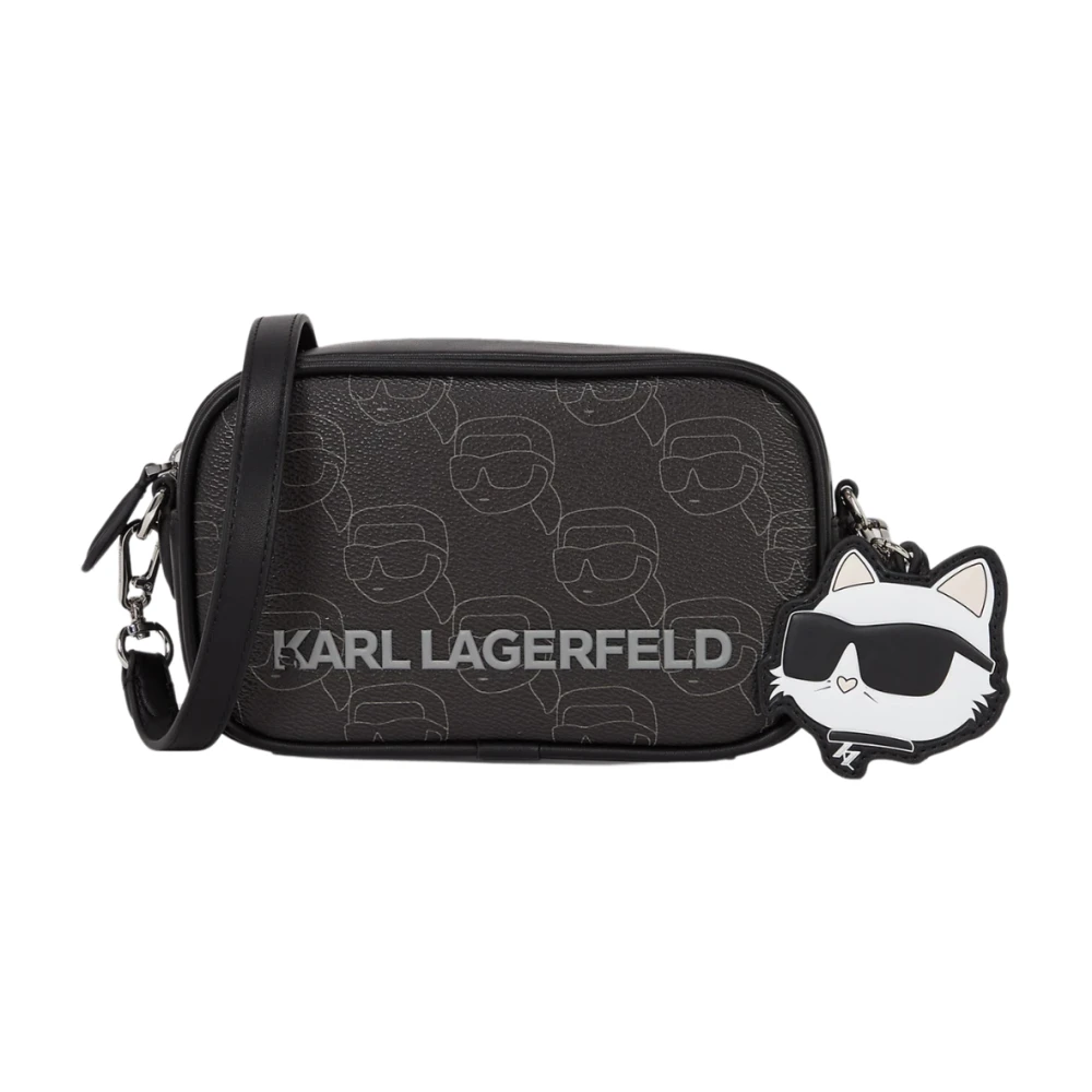 Karl Lagerfeld Tassen icoon mono cc cameratas a1w30135 nft aop Black Dames