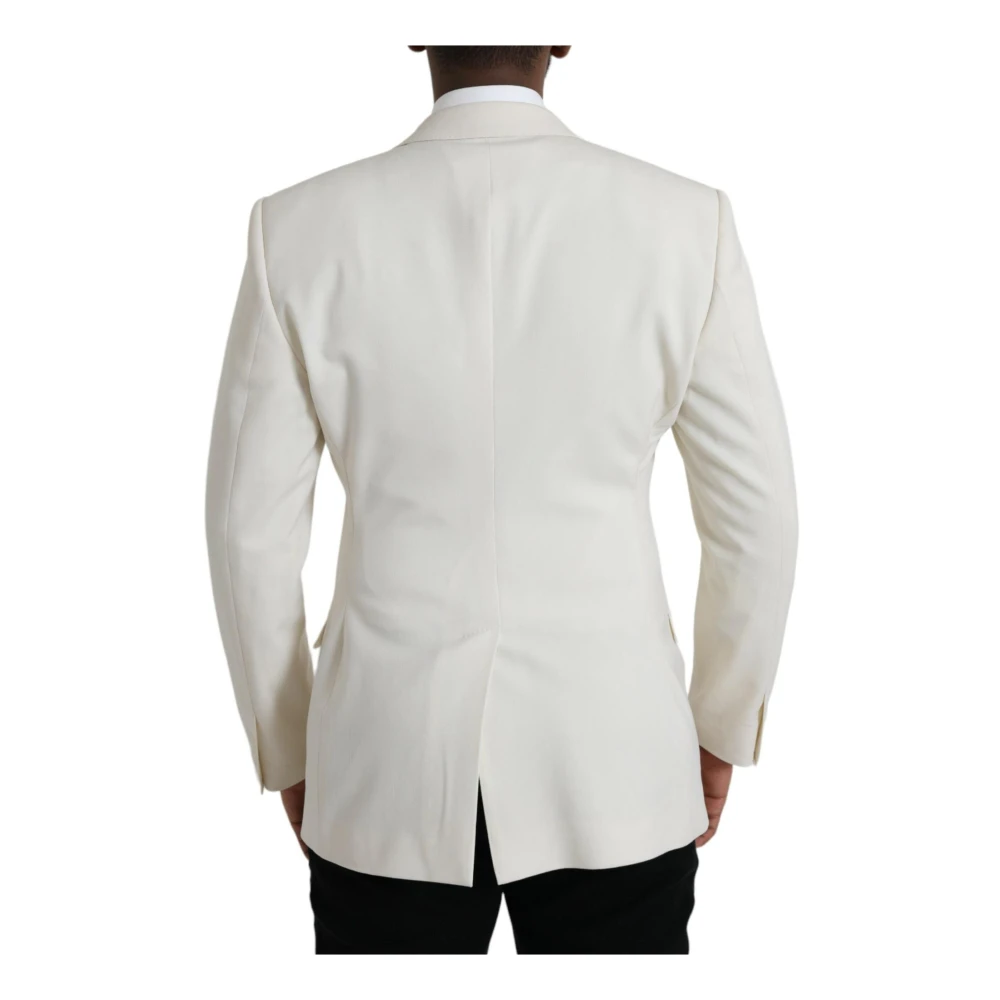 Dolce & Gabbana Klassieke Wollen Blazer White Heren