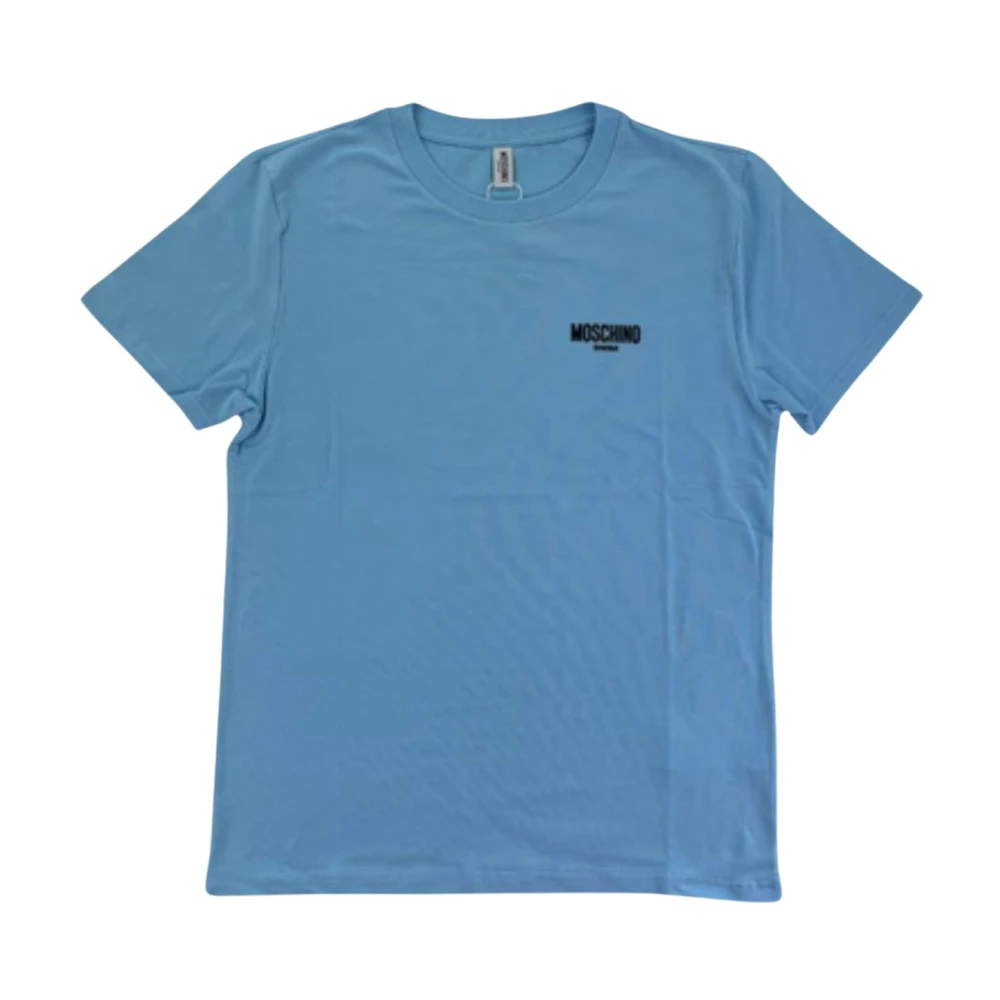 Moschino Heren Logo Swim Tee Blue Heren