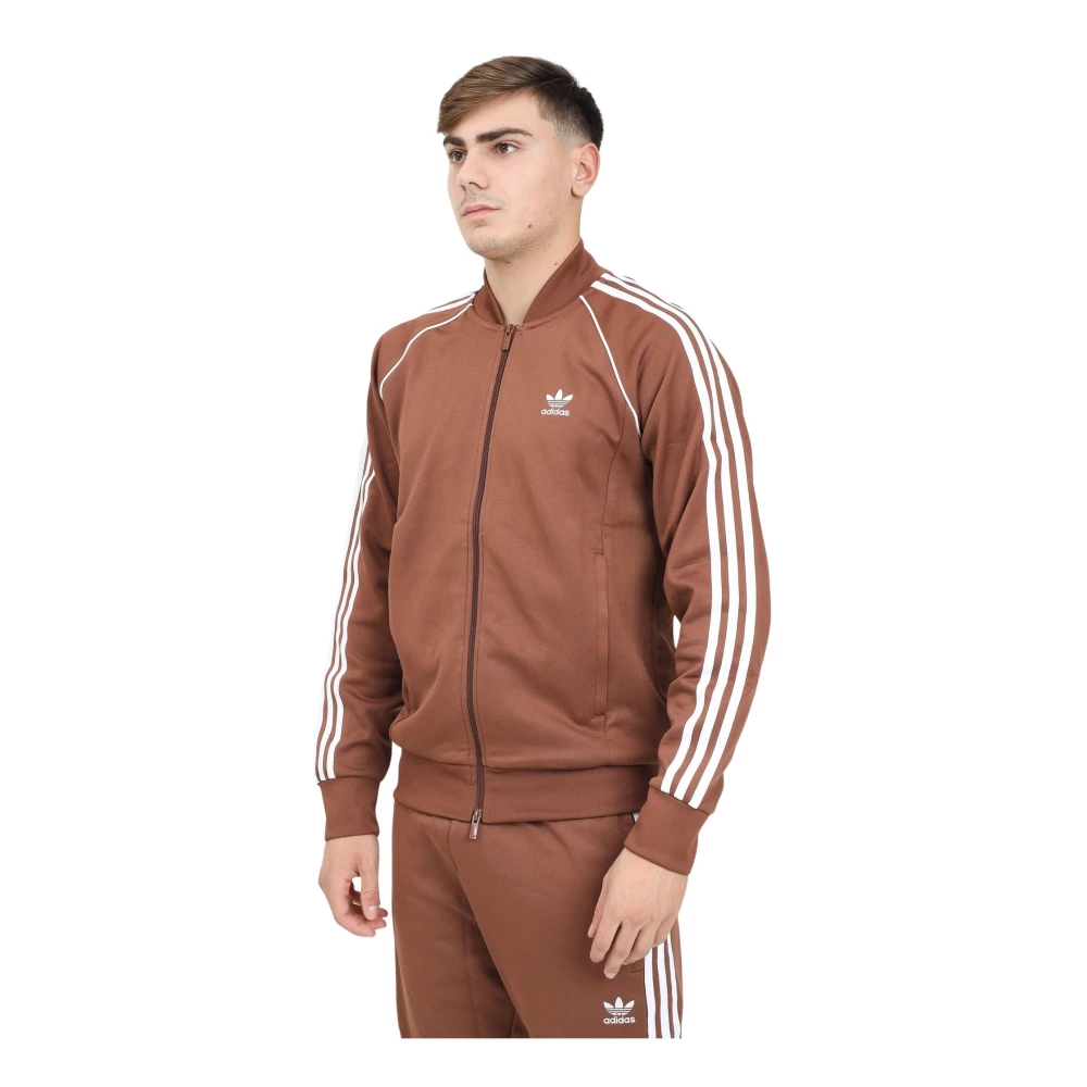 Adidas Originals Klassieke Zip Sweater Brown Heren