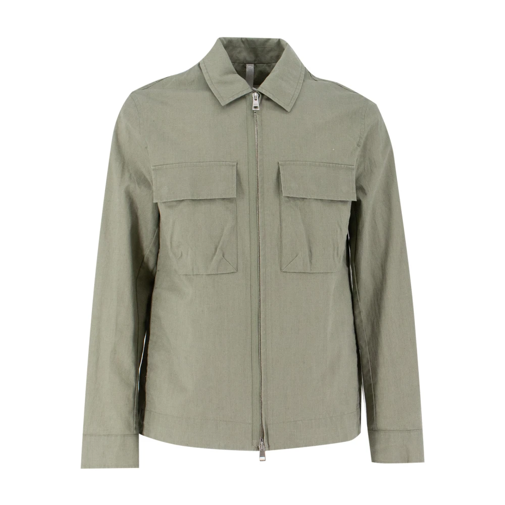 Duno Linnen shirtjas met zakken Beige Heren