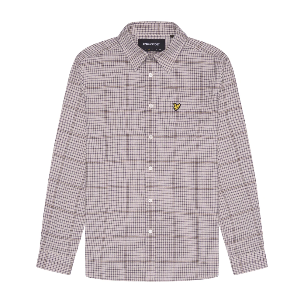 Lyle & Scott LS Geweven Shirts Houndstooth Check Flanellen Shirt Red Heren