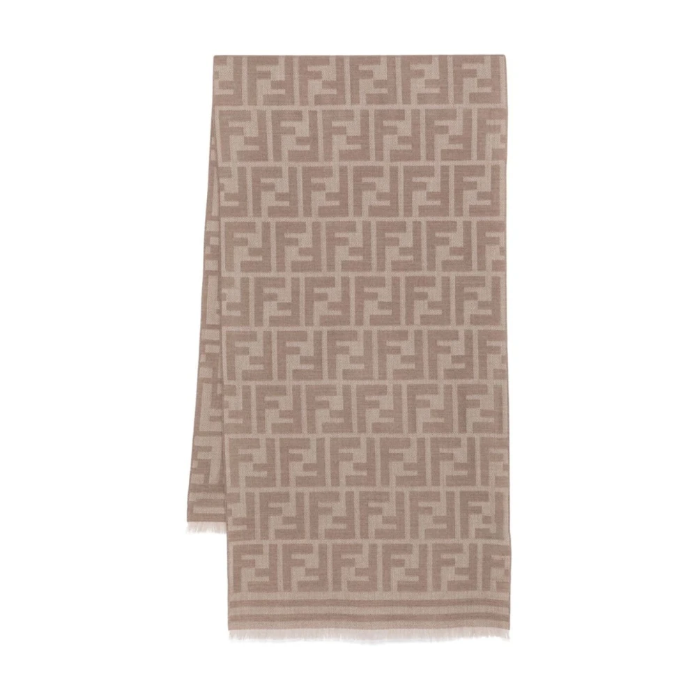 Fendi Taupe Sjaal FF Stijl Beige Heren