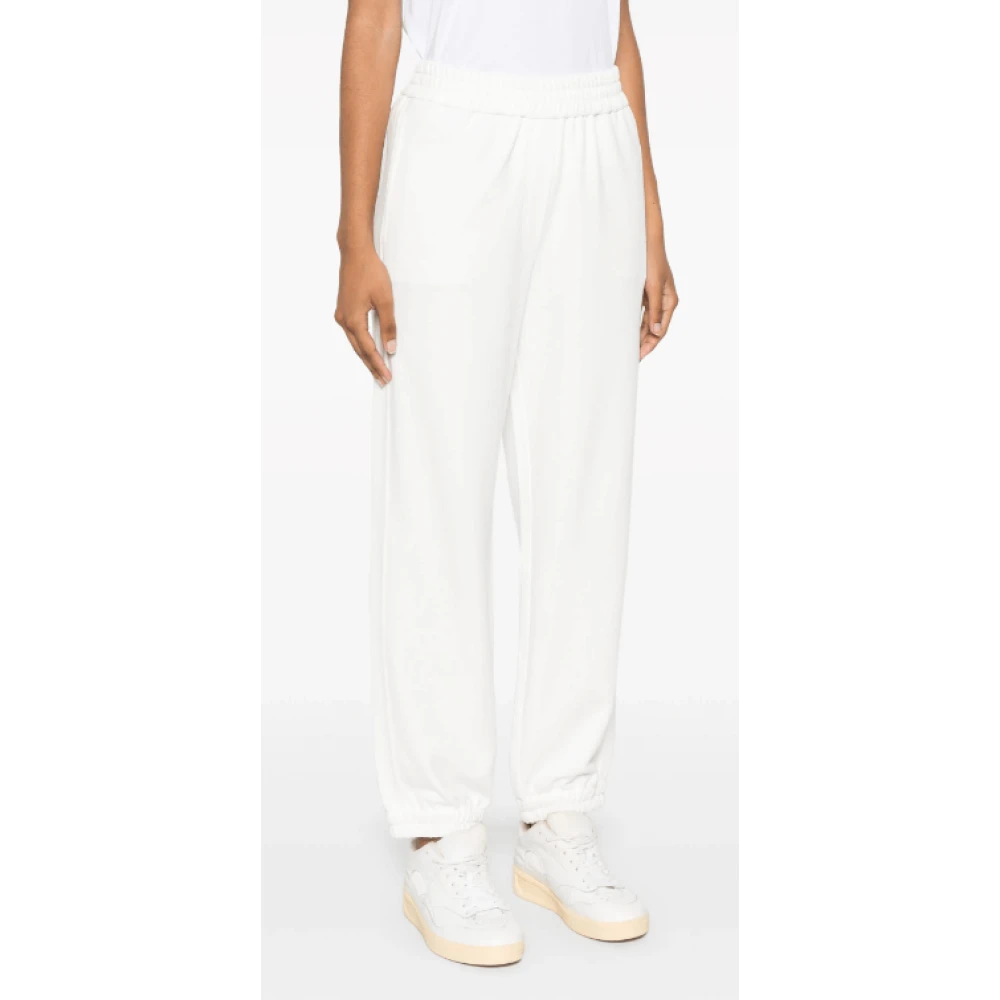 BRUNELLO CUCINELLI Witte Jersey Track Broek Elastische Taille White Dames