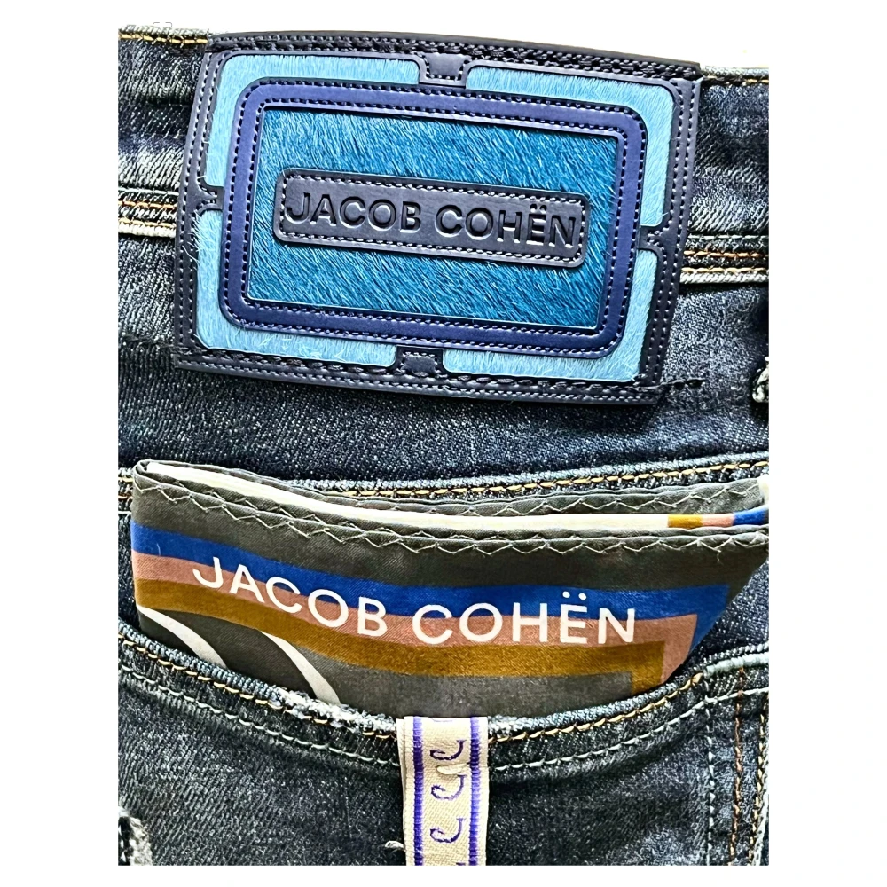Jacob Cohën Vintage Dark Washed Slim-Fit Blauwe Jeans Blue Heren
