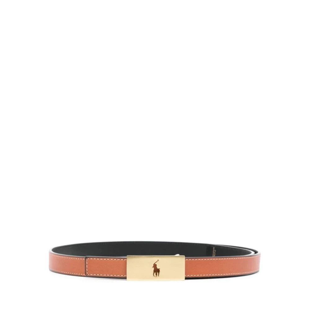 Ralph Lauren Women's Brown Reversible Vachetta Leather Belt - Belts - L - Accessories
