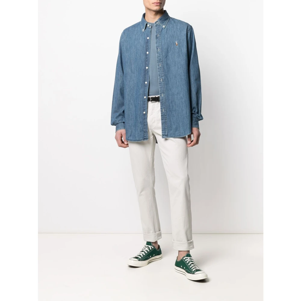 Ralph Lauren Lange Mouw Shirt Blue Heren