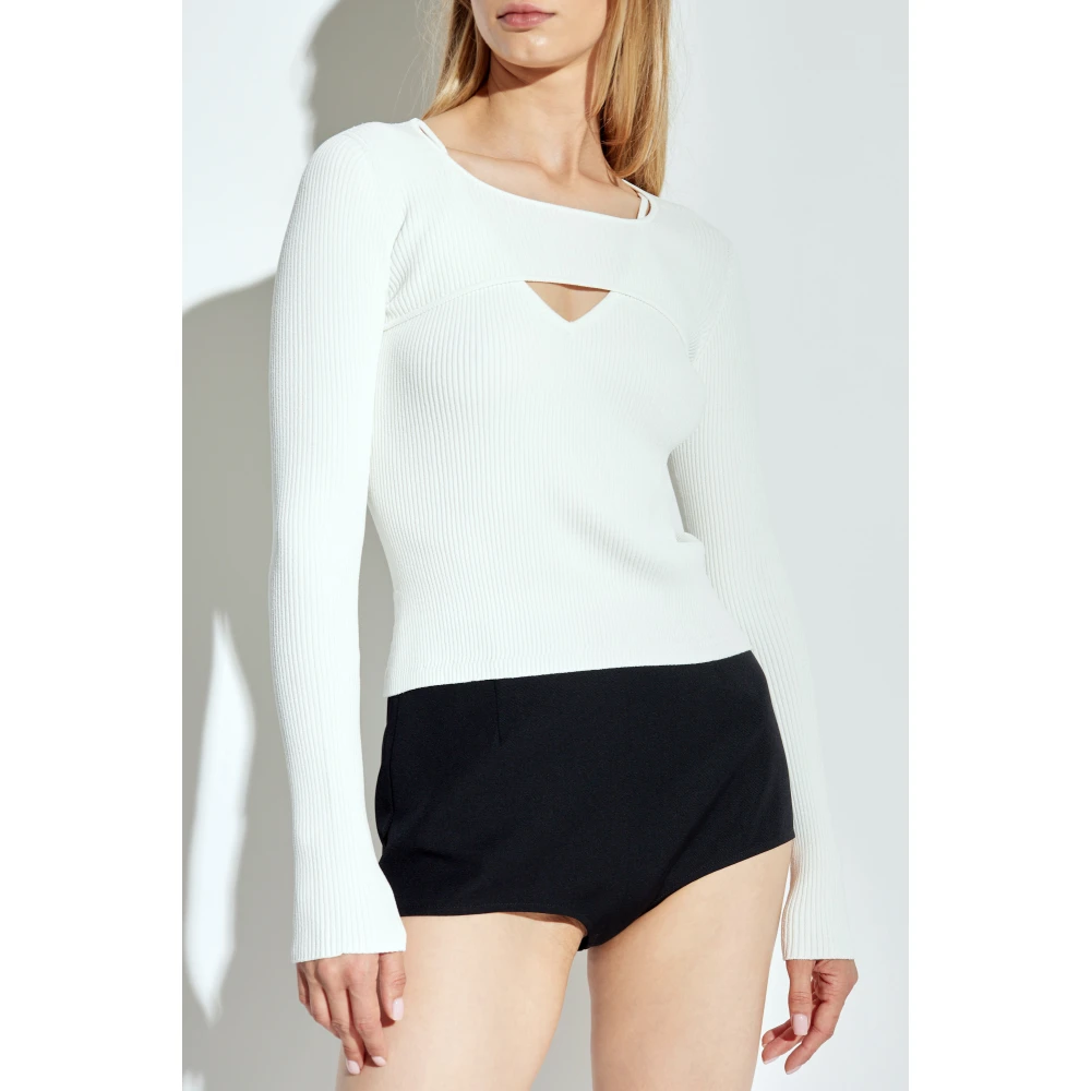 Dsquared2 Ribbed Top White Dames