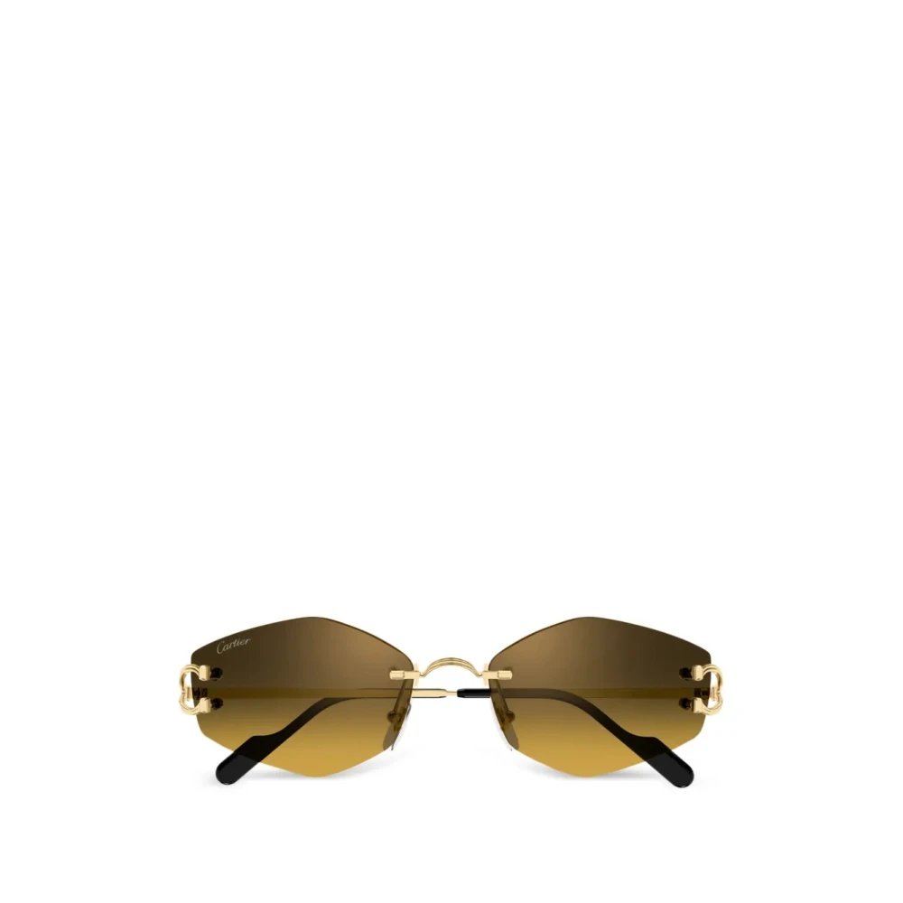 Cartier Unisex Yellow Sunglasses, 56 Mm, Rimless Square Sunglasses