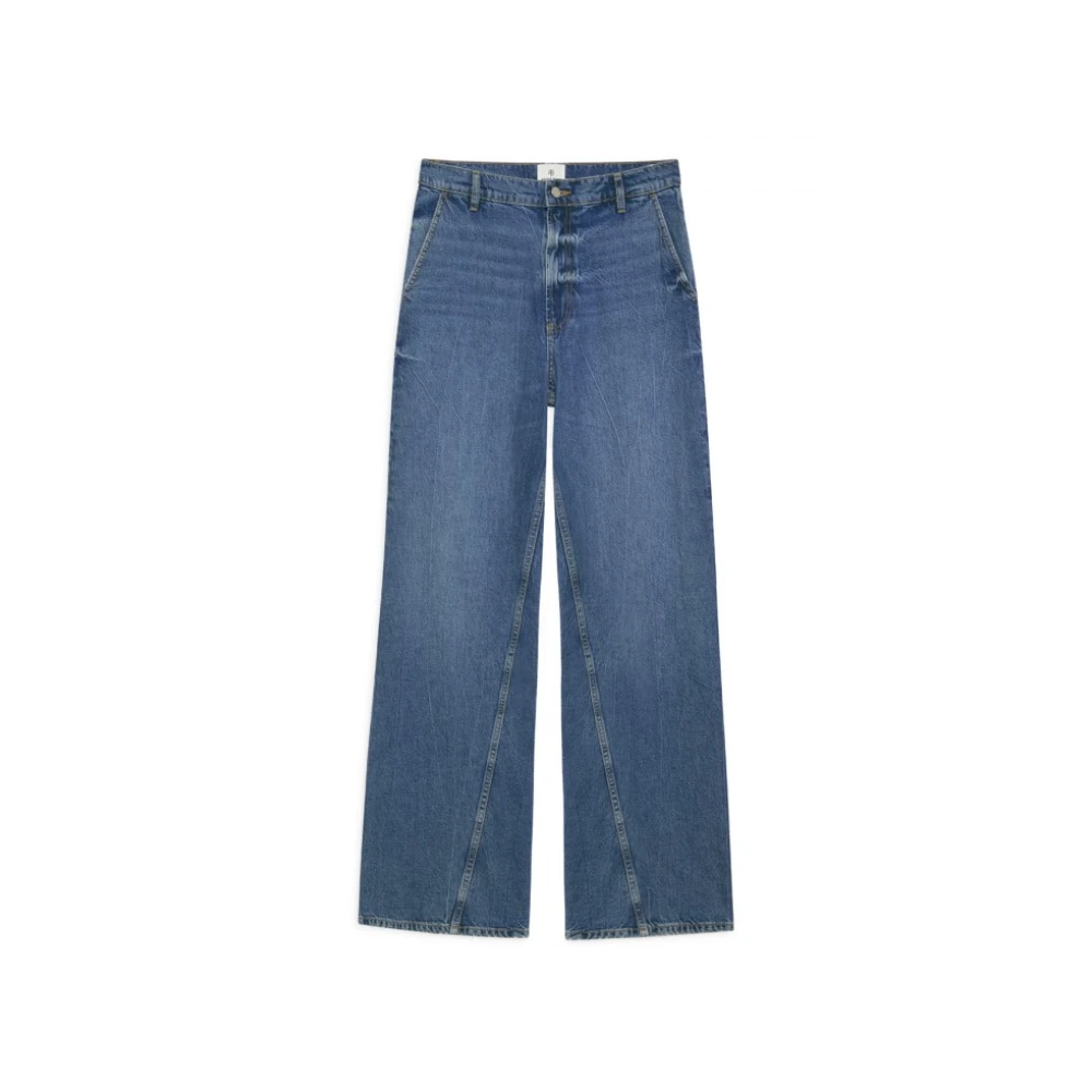 Anine Bing Vintage Blauw Twisted Denim Jeans Blue Dames