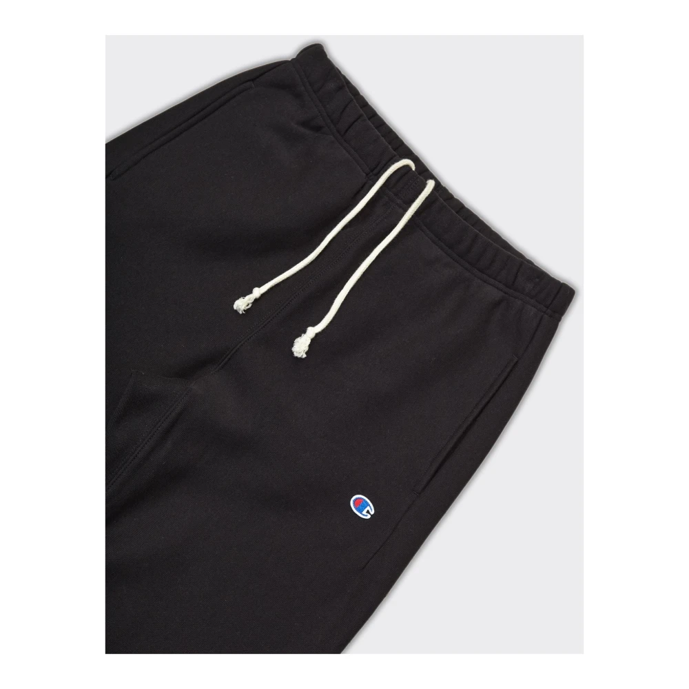 Champion Zwarte Reverse Weave Straight Hem Broek Black Heren