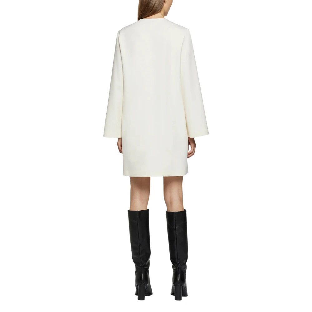 Simona Corsellini Korte Polyester Jurk met V-Hals White Dames