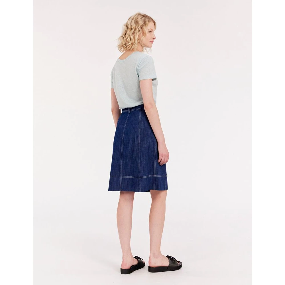 Ines De La Fressange Paris Elegante Denim Rok met Stijlvolle Details Blue Dames
