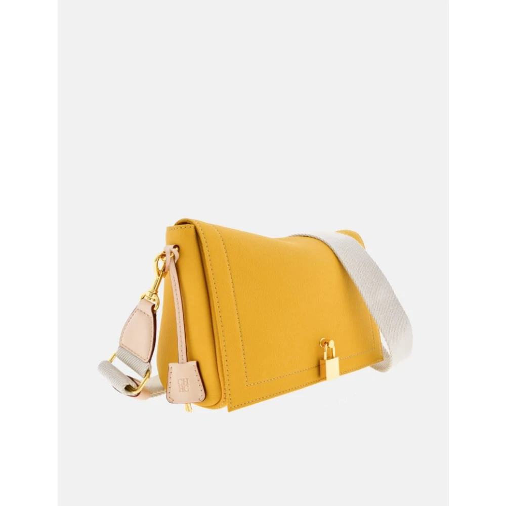 Carolina Herrera Afsluitbare Crossbody Tas van Mocán Leer Yellow Dames