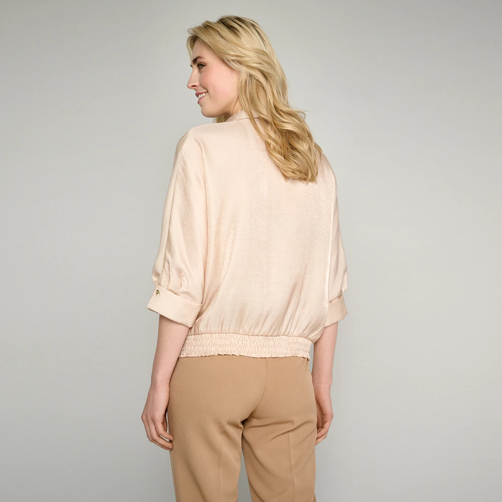 Marie Méro Gouden Wafel Effect Blouse Tuniek Yellow Dames
