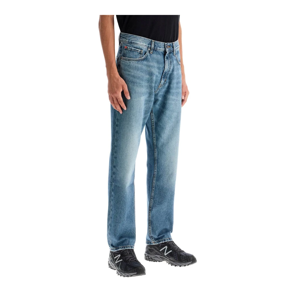 Hugo Boss Versleten denim rechte pijp jeans Blue Heren