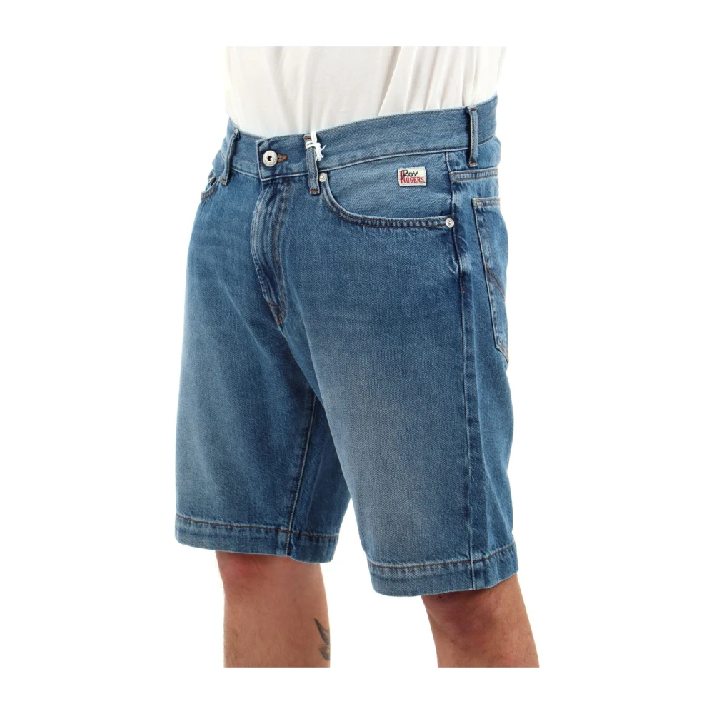Roy Roger's Denim Bermuda Shorts Blue Heren