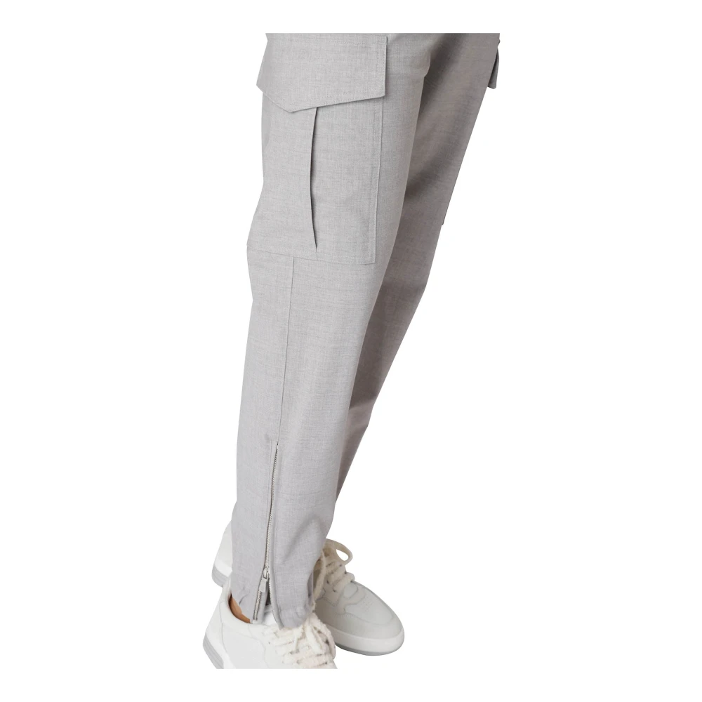 Eleventy Cargo wollen broek met elastische taille Gray Heren
