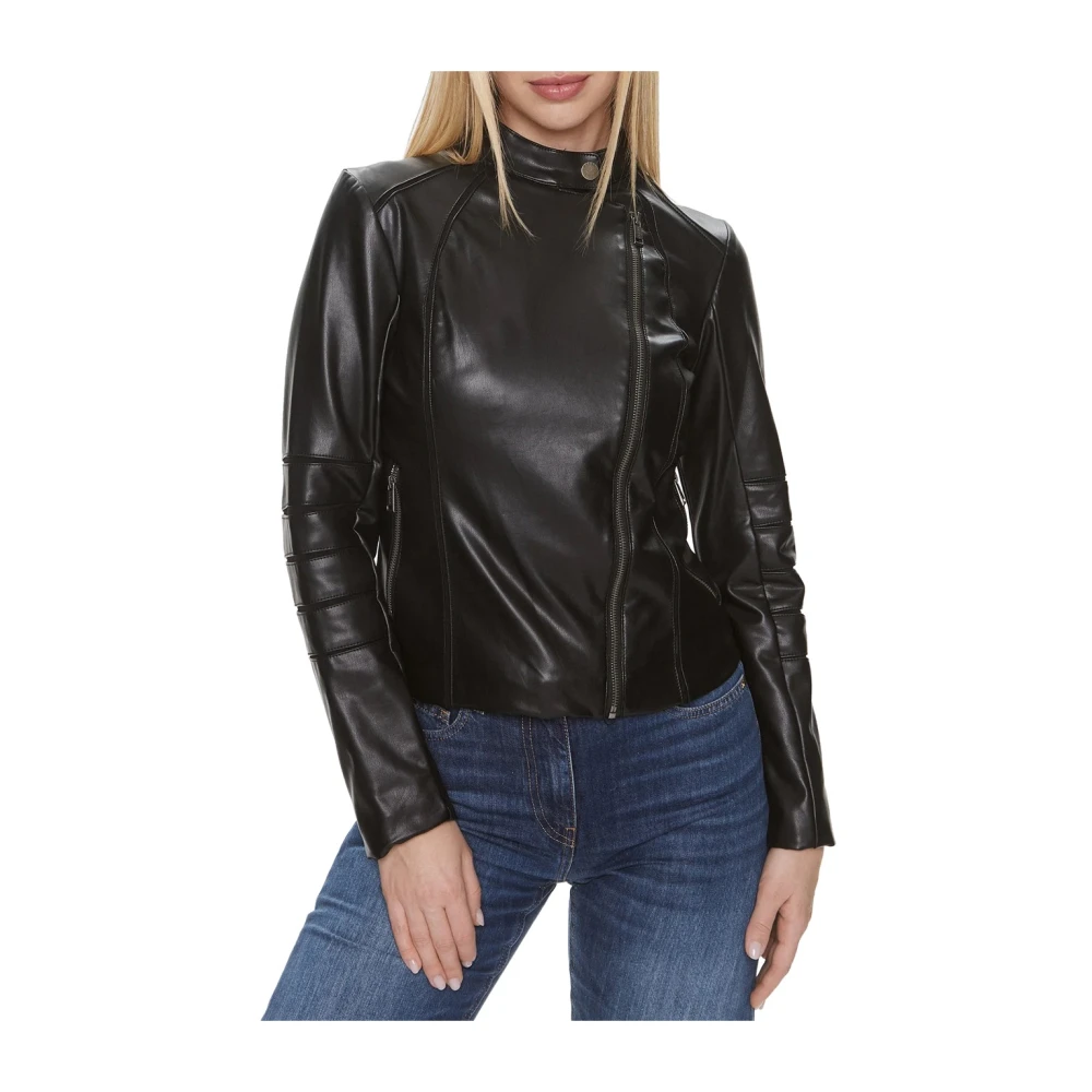 Guess Zwarte Jassen Harley Stijl Black Dames